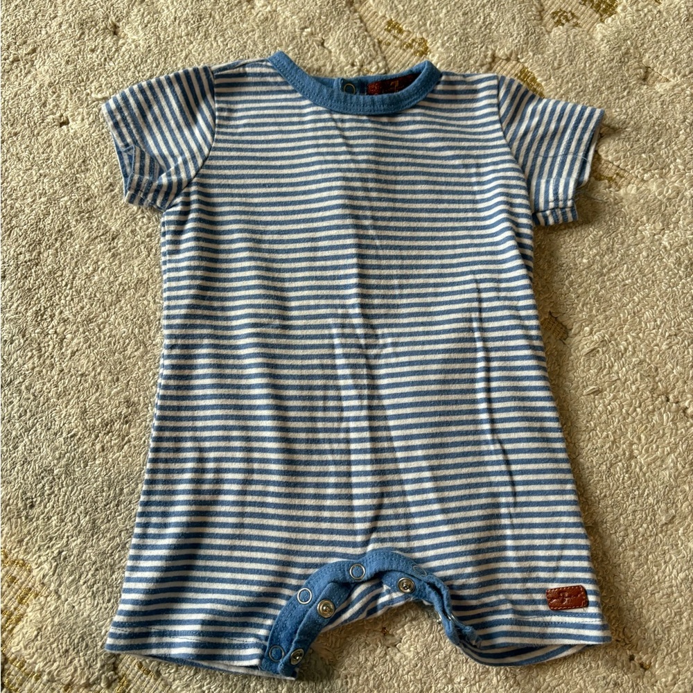 Striped Blue Kids One Piece
